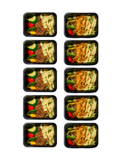 BBQ Meals | Beef Pasta & Chicken Pasta | 10 meals | 2 smaken