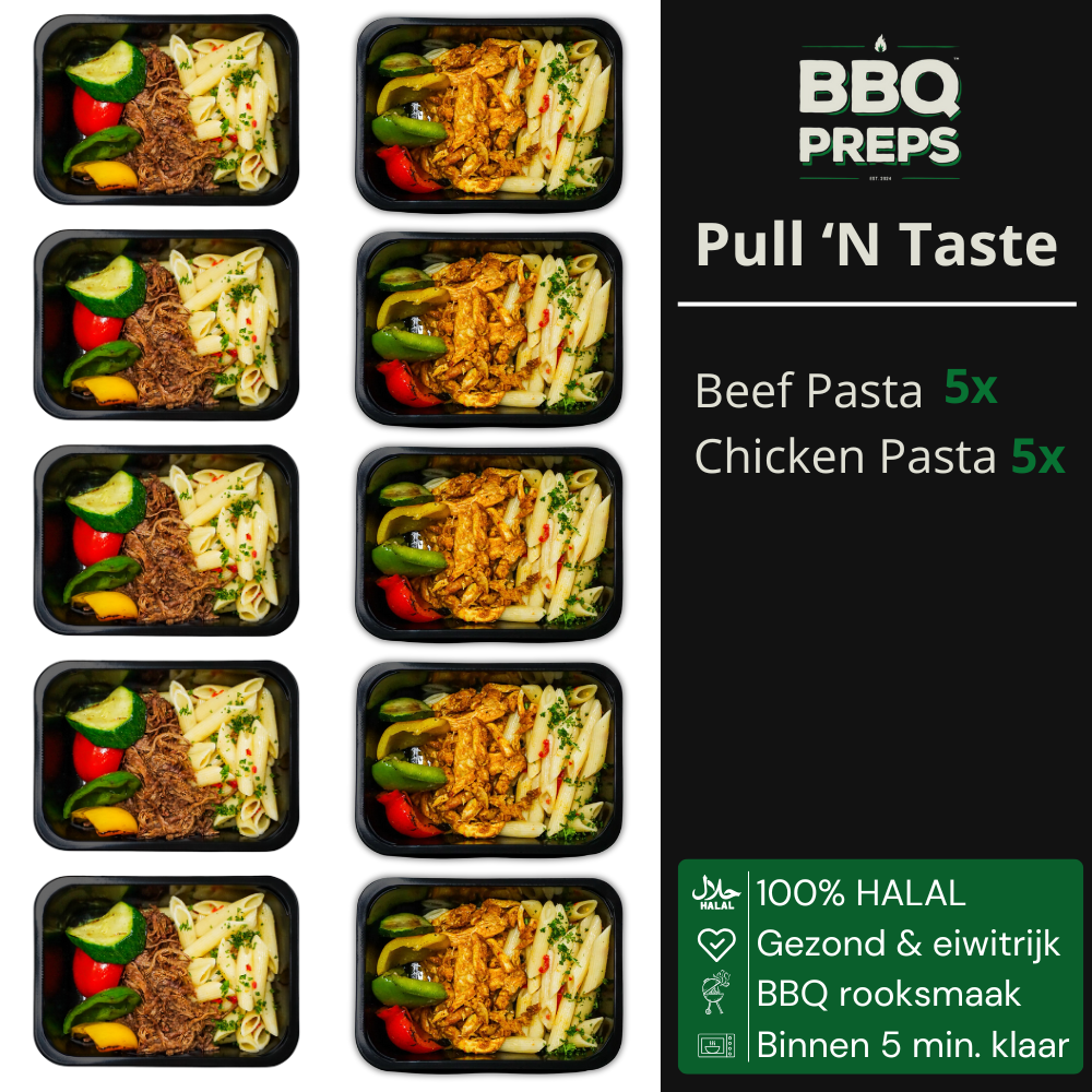 BBQ Meals | Beef Pasta & Chicken Pasta | 10 meals | 2 smaken