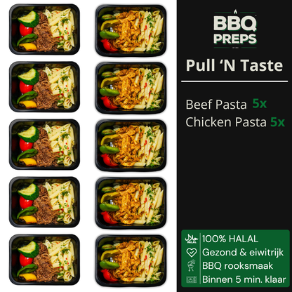 BBQ Meals | Beef Pasta & Chicken Pasta | 10 meals | 2 smaken