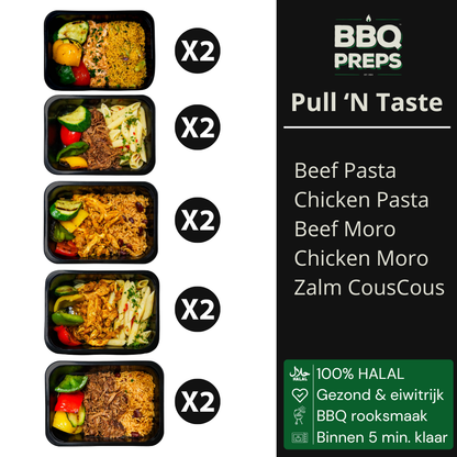 BBQ Meals | Slow Cooked Mix Pakket | 10 meals | 5 smaken
