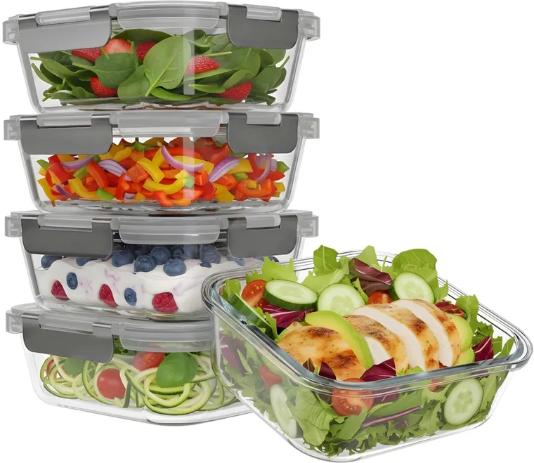 Glazen meal prep bakjes van KitchenBrothers