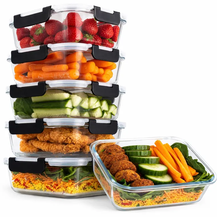 Glazen meal prep bakjes van Vivid Green